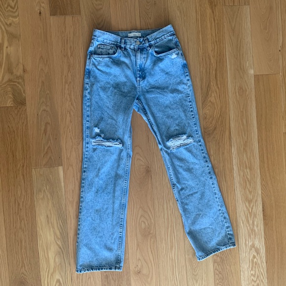 Mango Ripped Straight Leg Jean Mid Rise - Picture 2 of 4